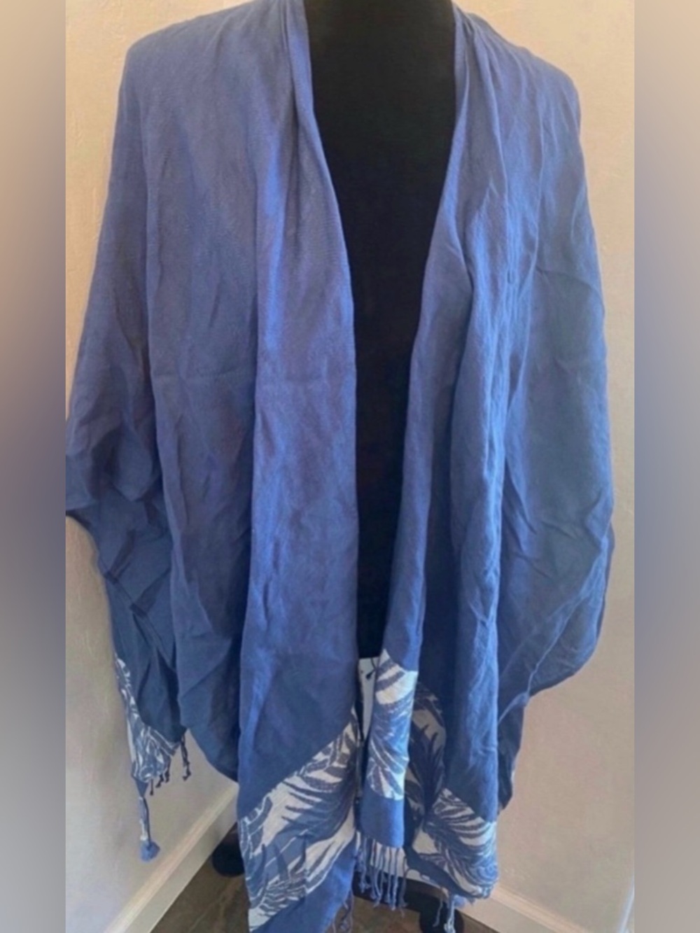 Brand New Blue Lightweight Shawl Poncho (One Size)
